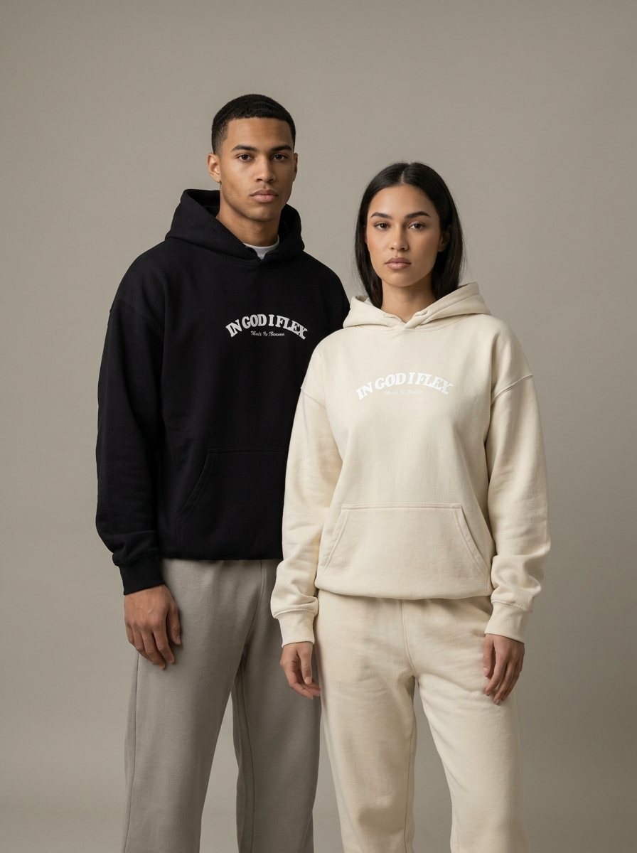 Editorial portrait wearing the oversized premium tee